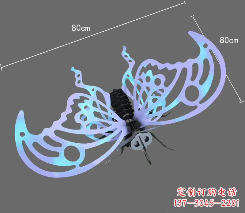 周口彩绘不锈钢蝴蝶雕塑宛如梦幻般的艺术之作