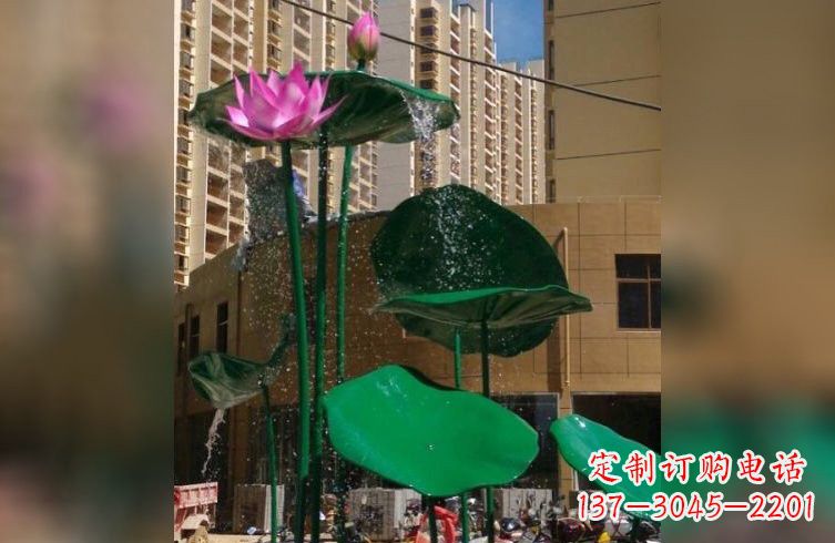 周口彩色不锈钢荷花雕塑美丽而富有寓意