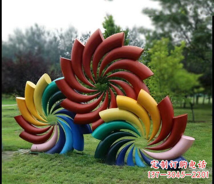 周口彩色不锈钢风车雕塑