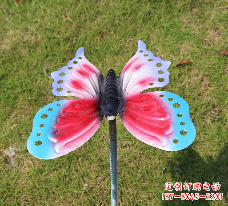 周口草坪动物不锈钢蝴蝶插件雕塑