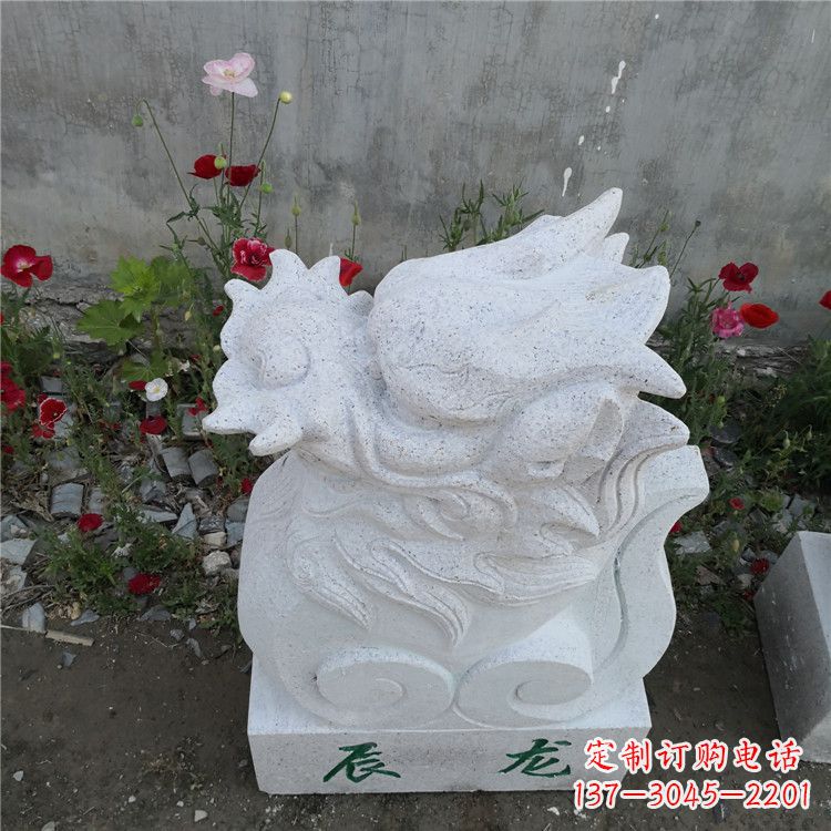 周口辰龙—汉白玉动物雕塑摆件