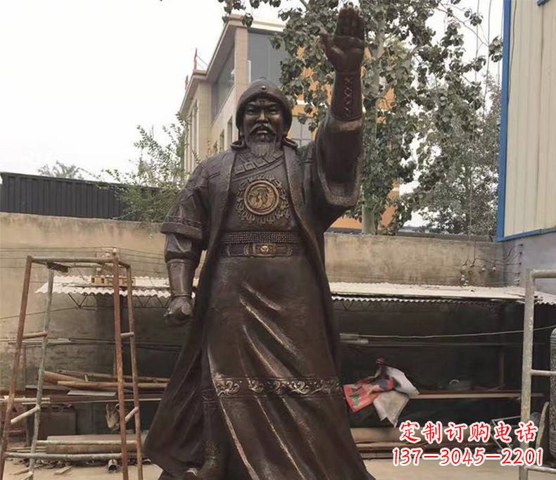 周口传承民族英雄——成吉思汗铜雕