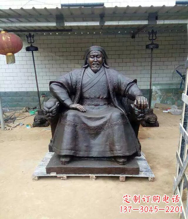 周口成吉思汗铜雕古代伟人