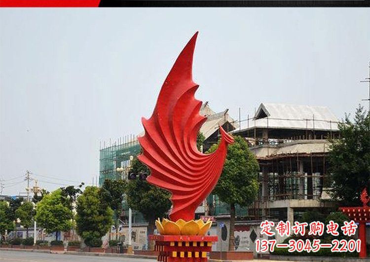 周口城市的至高象征——不锈钢凤凰雕塑