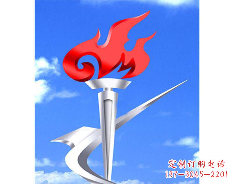 周口城市文化的象征——不锈钢火炬雕塑