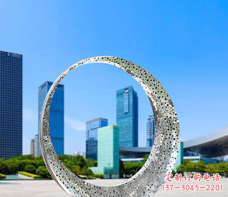 周口美丽圆环——不锈钢灯饰雕塑