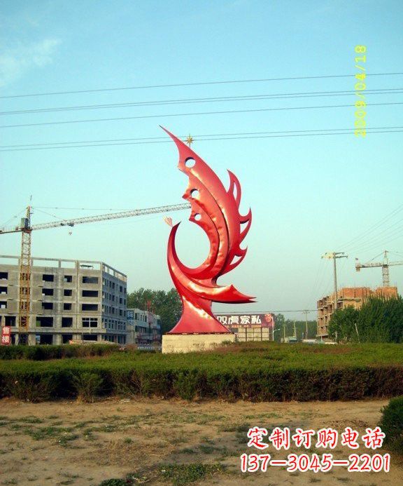 周口不锈钢凤凰雕塑传承传统文化的艺术精品
