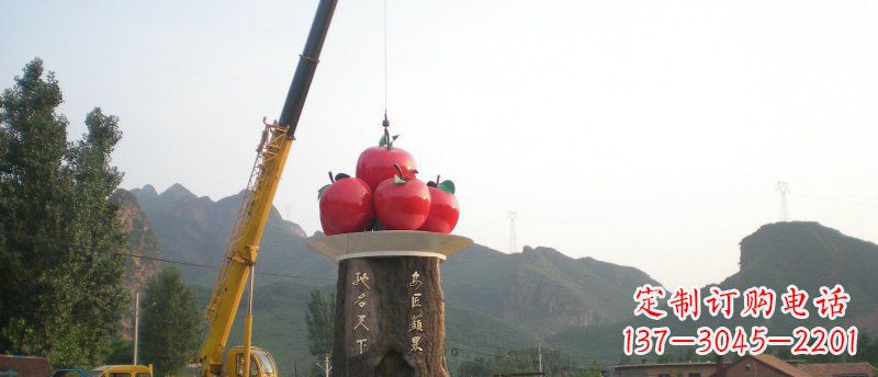 周口不锈钢苹果雕塑缔造城市风采