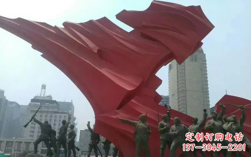 周口大型不锈钢红军雕塑——见证历史荣光