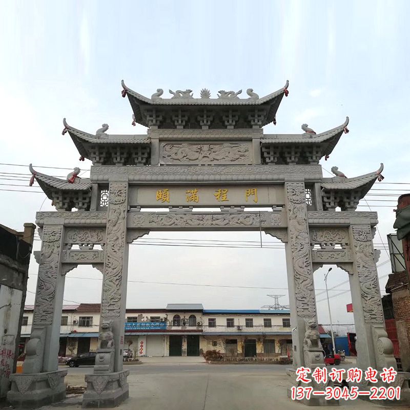周口城市街道仿古石雕牌楼