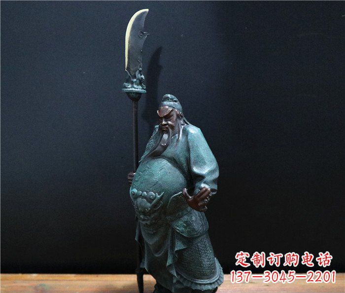 周口玻璃钢仿铜关公雕塑