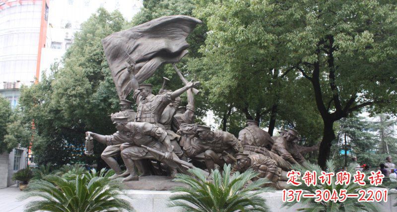 周口革命战士的英勇雕塑