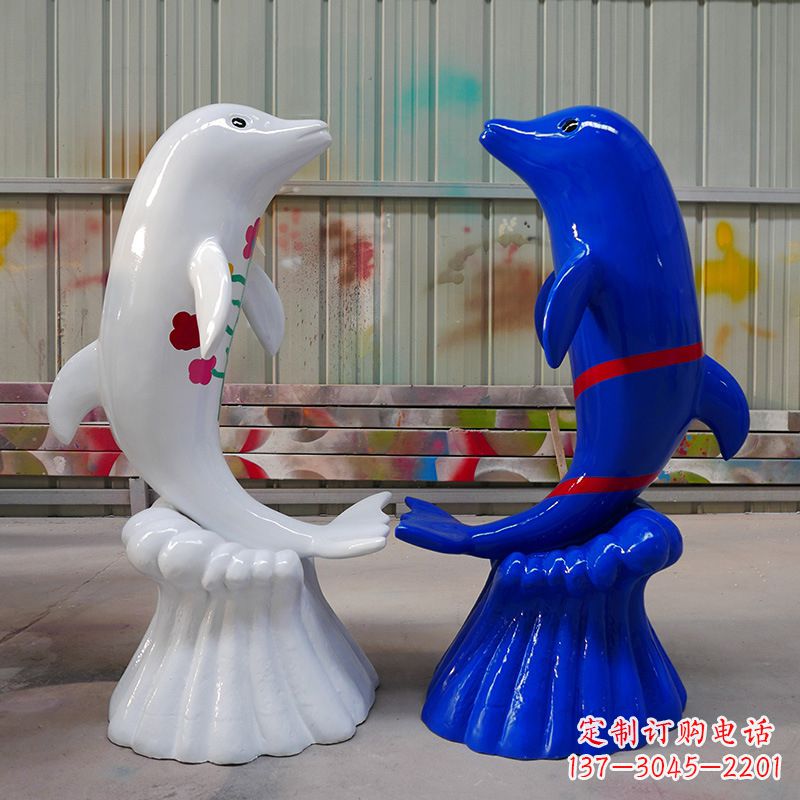 周口海豚雕塑美丽的景观装置
