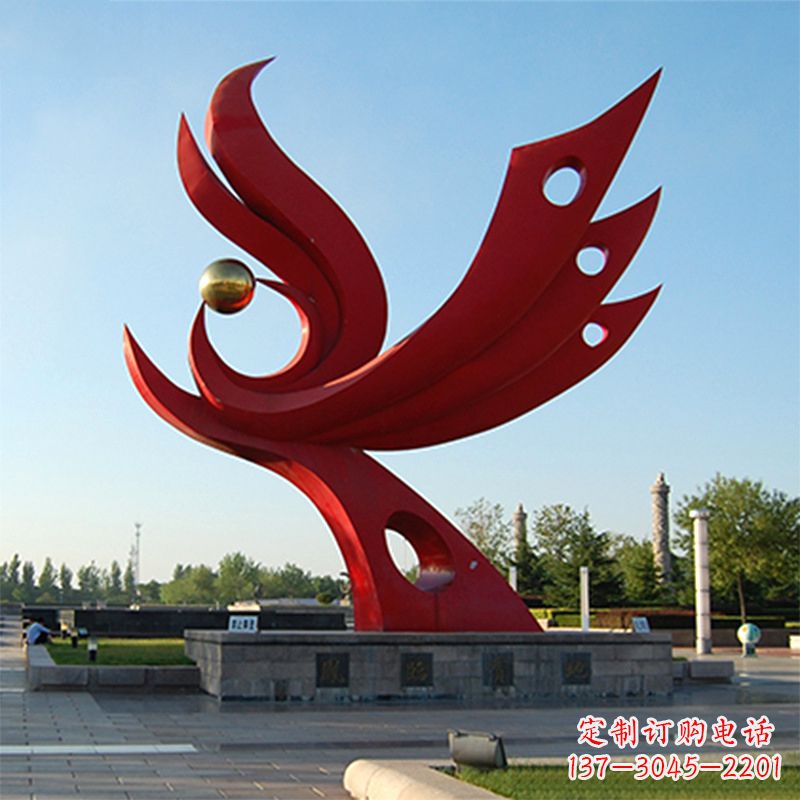 周口精美凤凰雕塑点缀公园园林景观