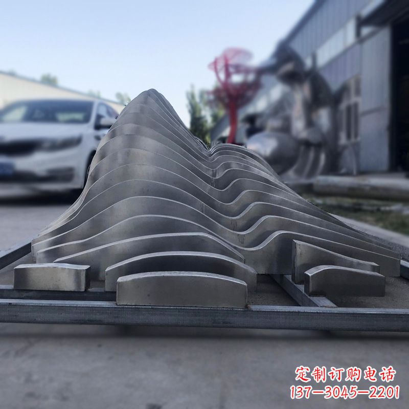 周口抽象不锈钢假山