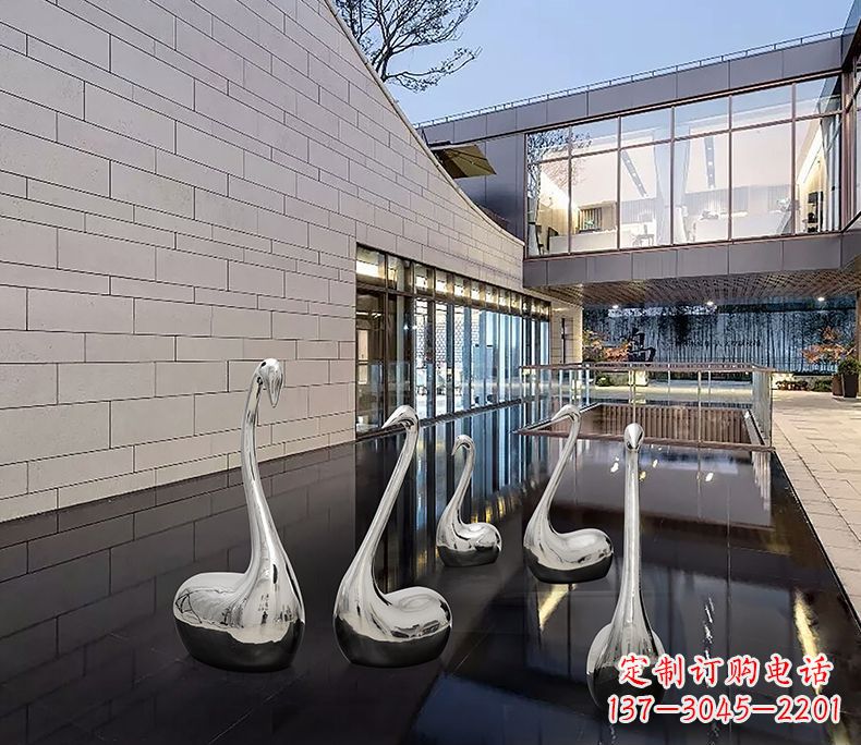 周口质朴无华的不锈钢天鹅雕塑