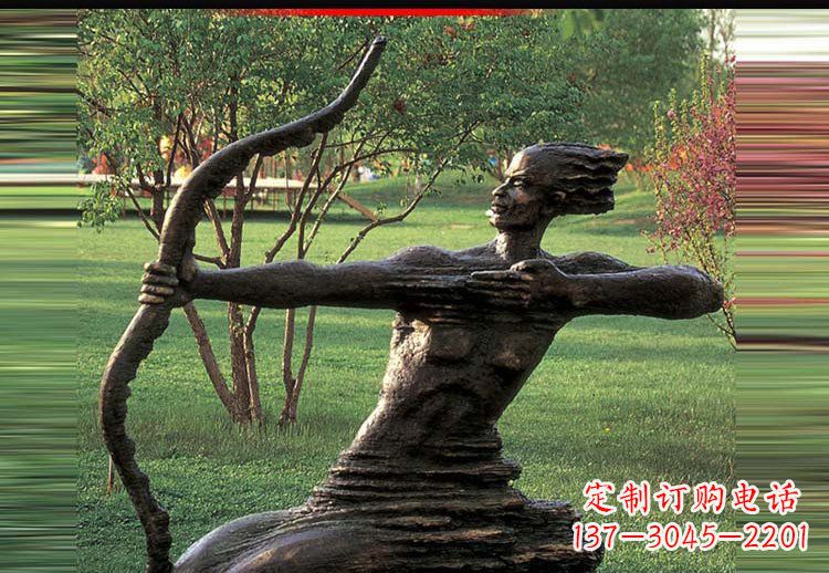 周口古代神话中的后羿雕塑