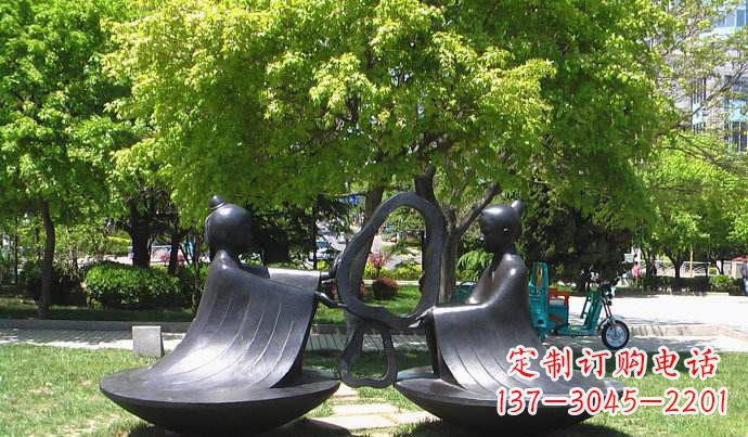 周口以孔融为灵感的校园铜雕