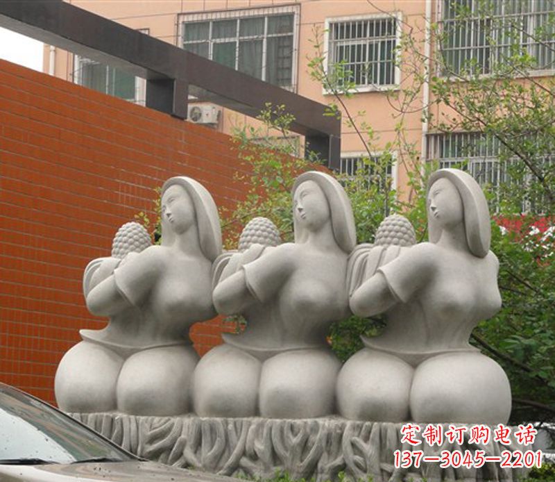 周口抽象三个女人石雕