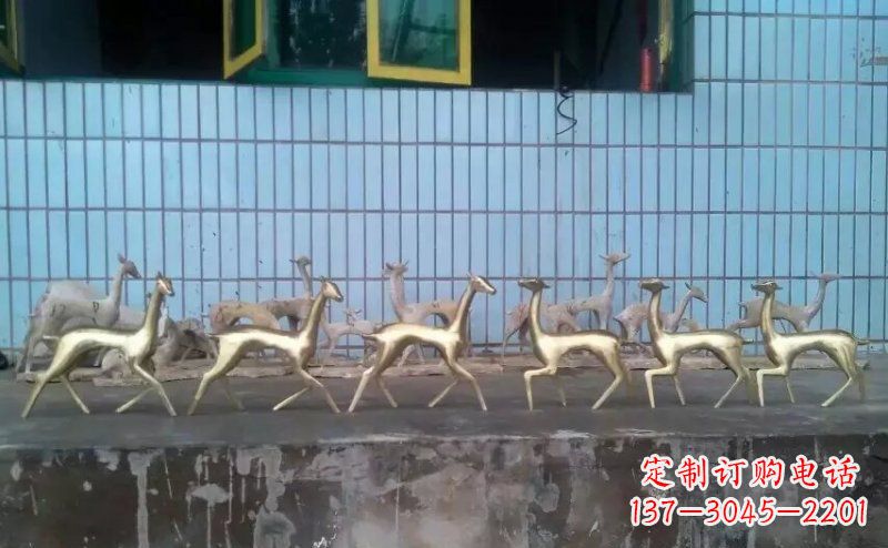 周口抽象小鹿公园动物铜雕