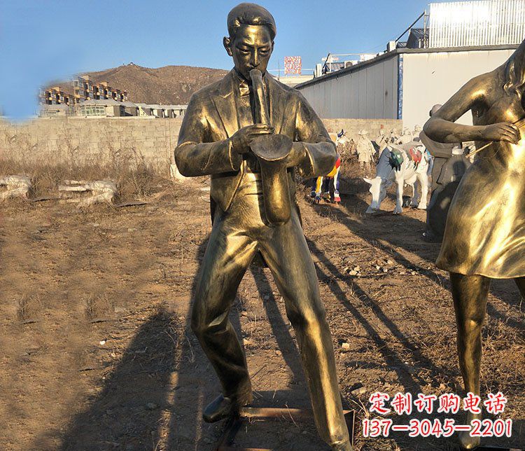 周口铜雕萨克斯风音乐人物