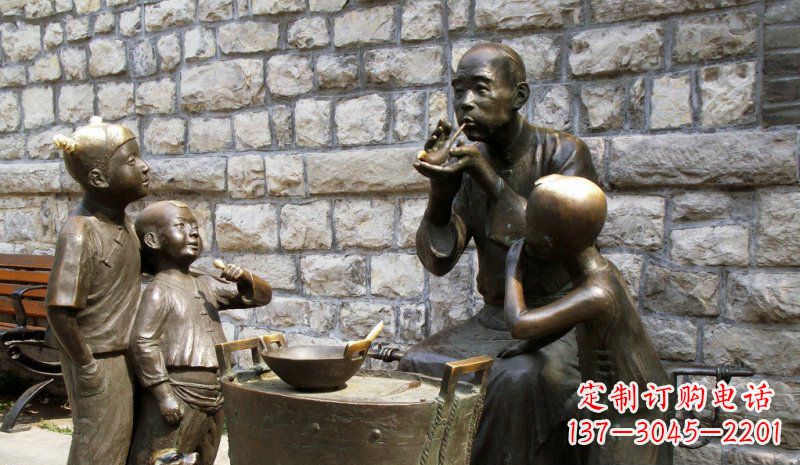周口吹糖人街头景观铜雕