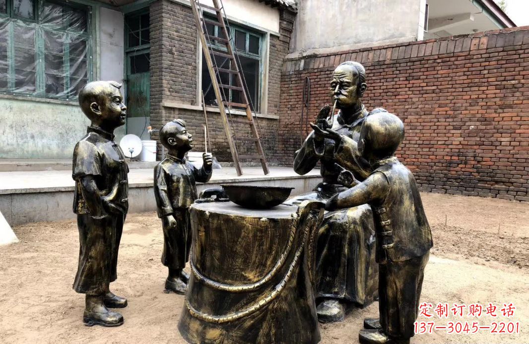 周口吹糖人民俗铜雕12