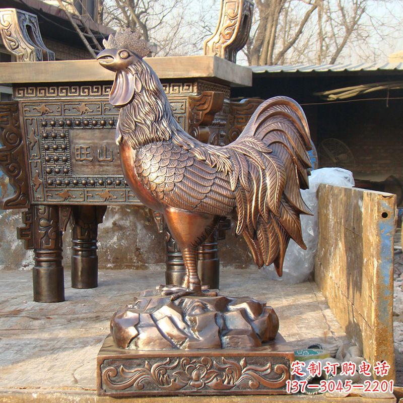 周口精美纯铜生肖鸡雕塑