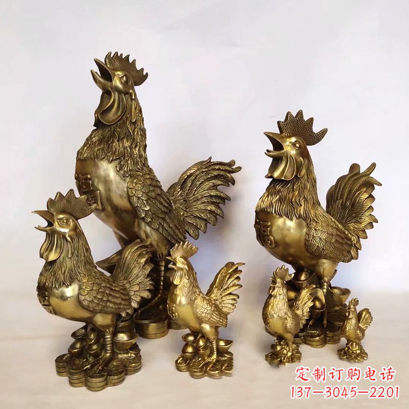周口纯铜抓钱鸡雕塑