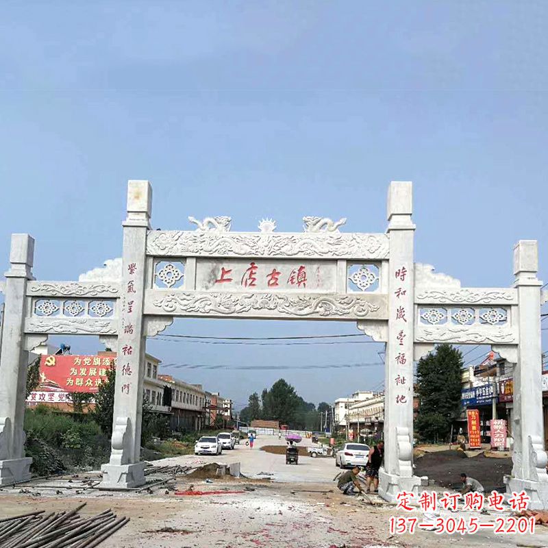 周口村镇牌坊雕塑传承百年文化