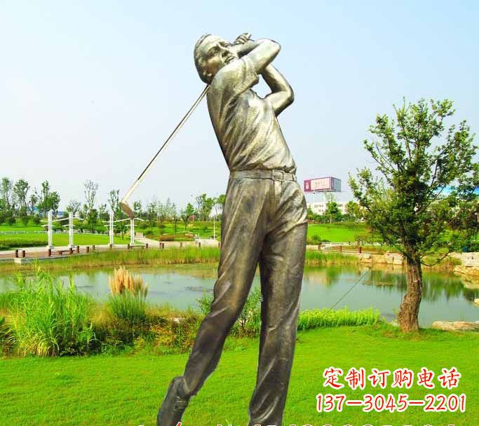 周口打高尔夫球人物铜雕222