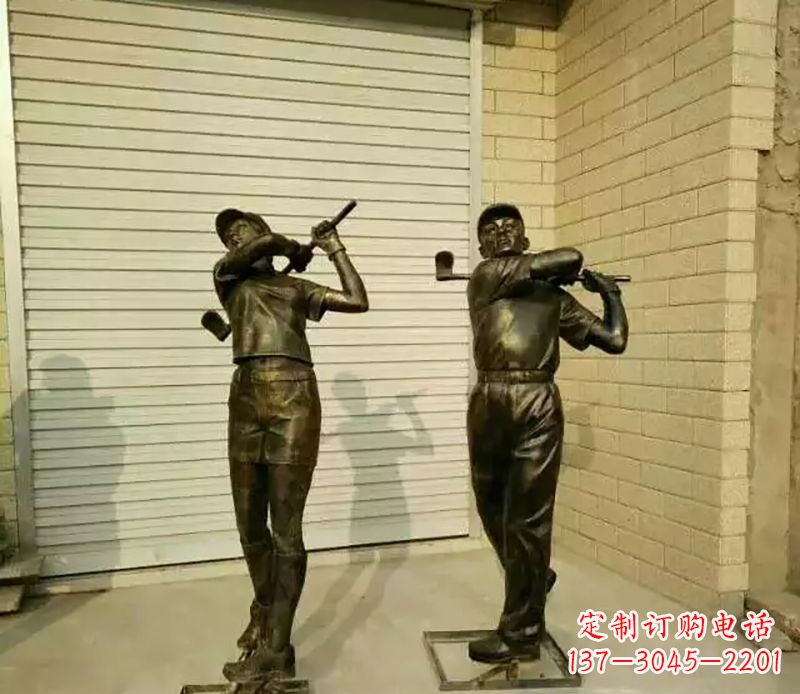 周口打高尔夫人物园景观铜雕