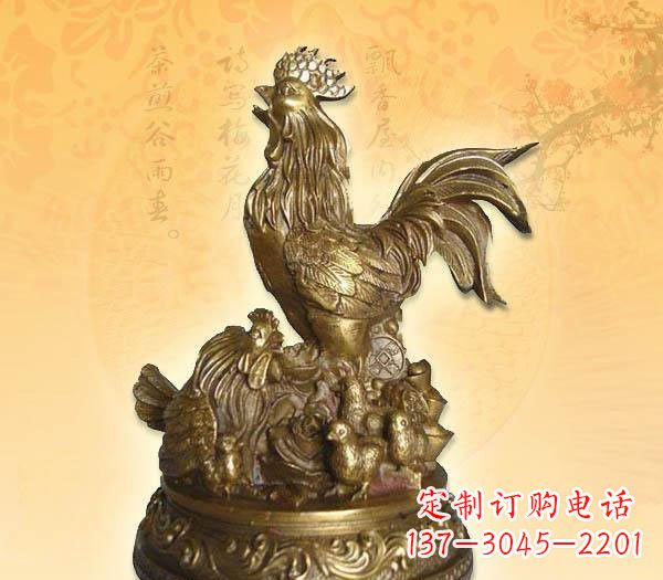 周口打鸣的公鸡铜雕