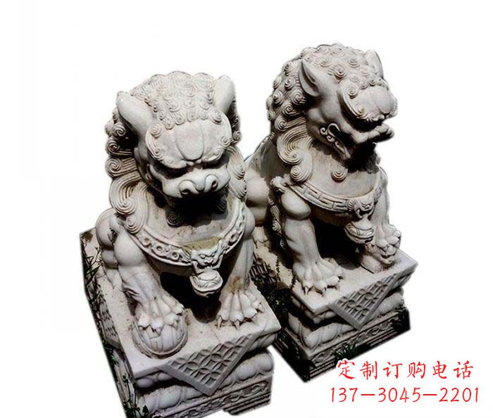 周口大理石仿古石狮子雕塑
