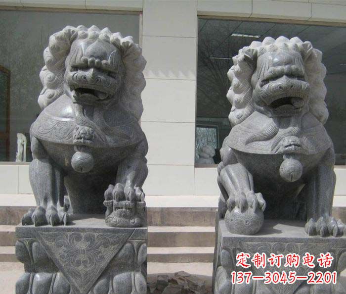 周口大理石雕刻的狮子雕塑