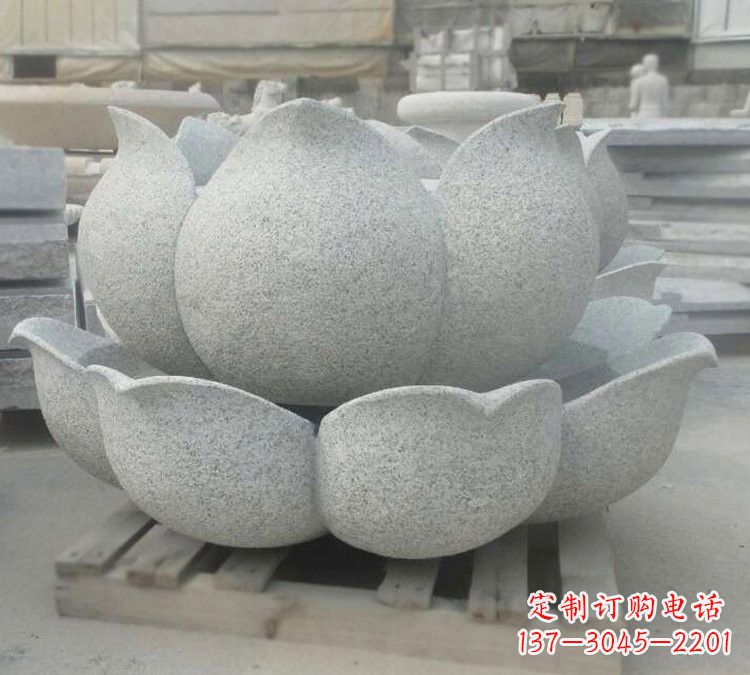 周口高雅精美的大理石公园莲花喷泉雕塑