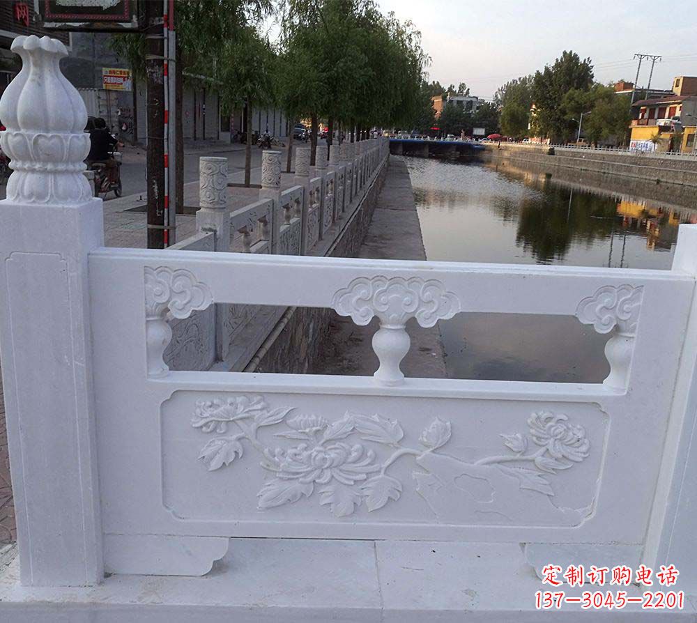 周口大理石荷花栏板雕塑