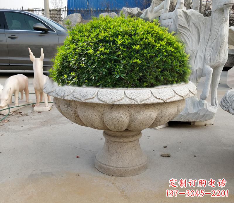 周口优雅大理石花盆雕塑