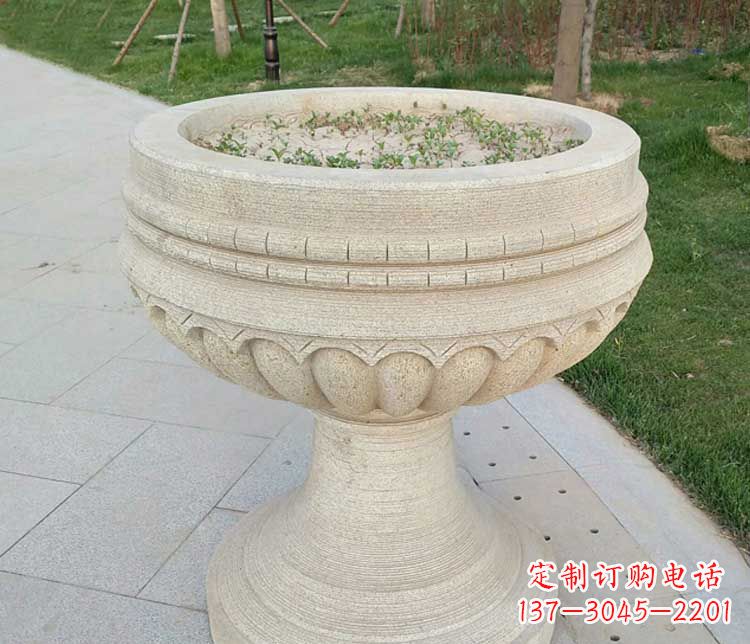 周口大理石花盆石雕