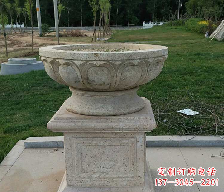 周口大理石花盆石雕