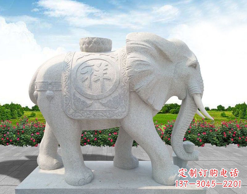 周口精美大理石大象雕塑