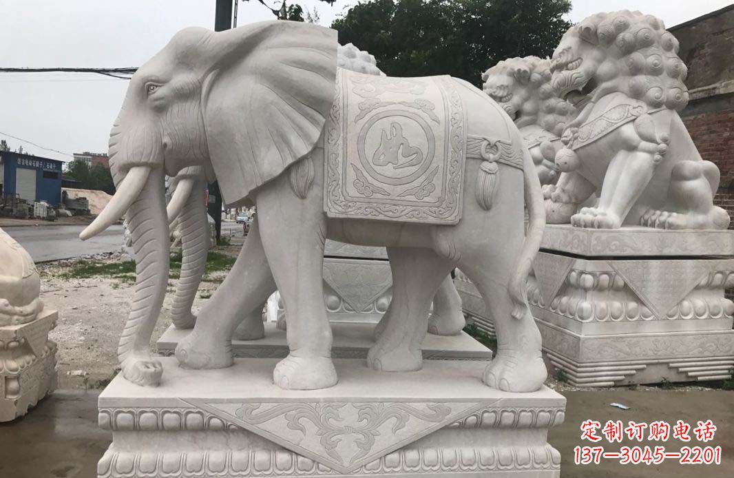 周口大理石大象雕塑