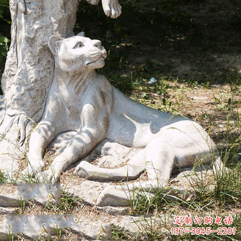 周口风采灵动的大理石金钱豹雕塑