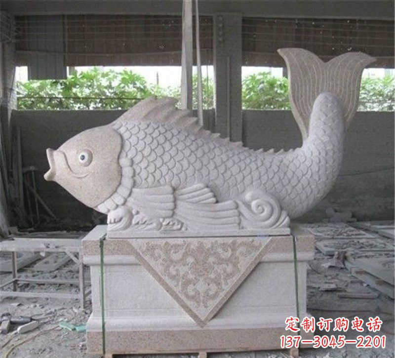 周口精美大理石"鲤鱼"雕塑