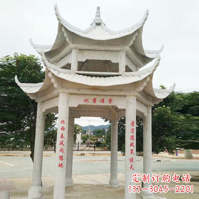 周口大理石凉亭双层雕塑