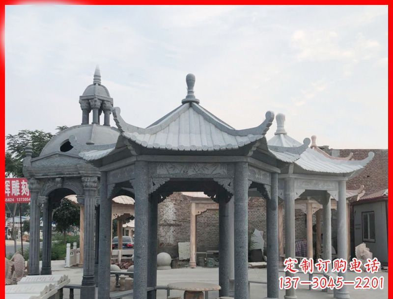 周口六角凉亭石雕