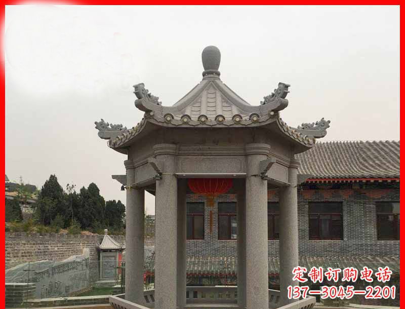 周口大理石六角凉亭石雕