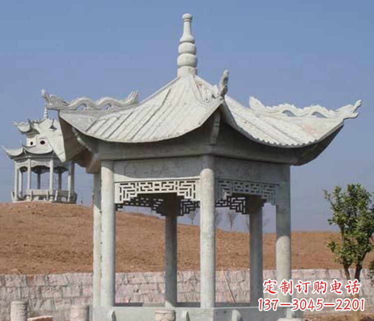 周口精美大理石六角凉亭石雕