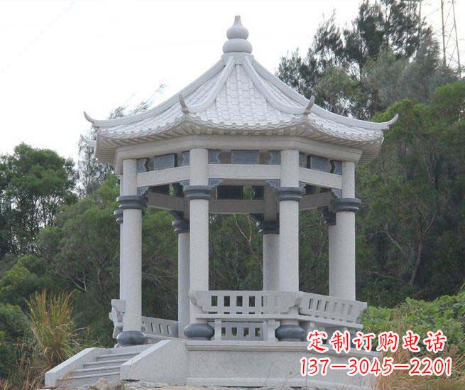 周口大理石六角石雕凉亭营造舒适环境的完美体现