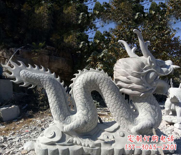 周口精美大理石龙雕塑